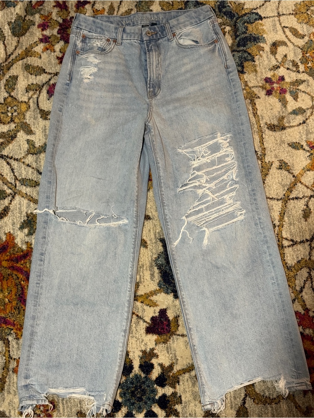 American Eagle curvy super high-rise baggy straight jean